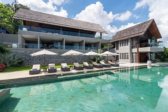 Villa exterior and pool